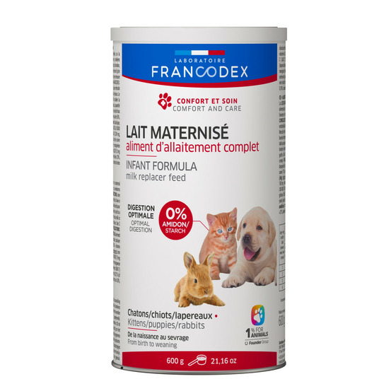 Lait maternisé complet 600 g pour chiot, chaton, lapereau