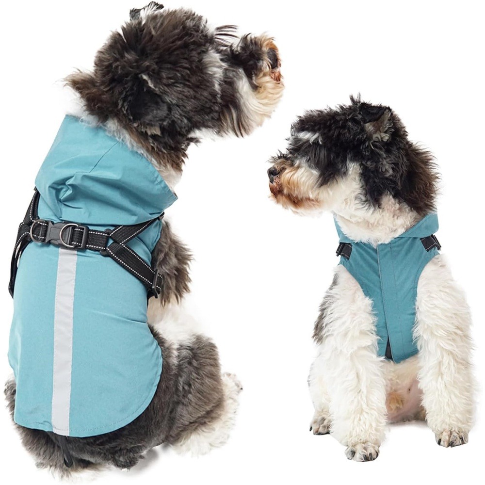 Manteau pour chiens-avec harnais-réfléchissant imperméable-vert taille 2xl