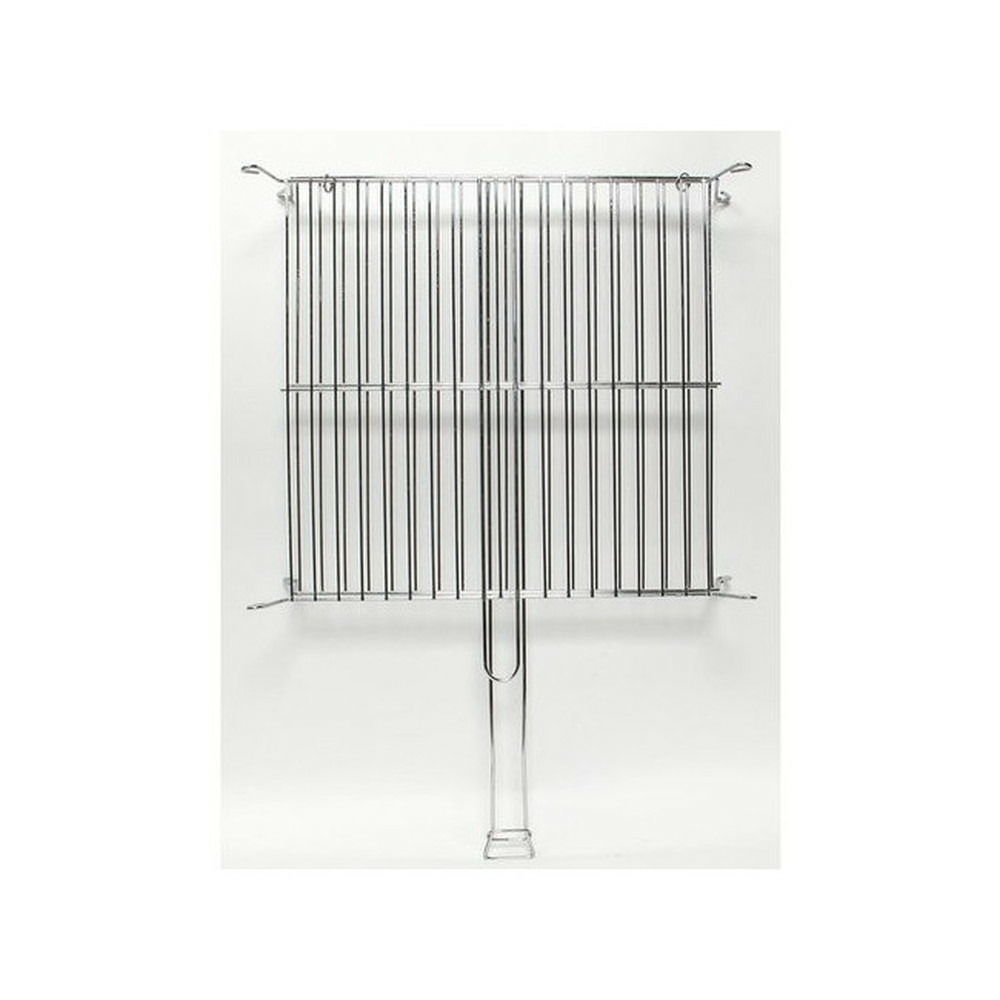 Grille double sur pieds en acier chromé 40 x 40 cm