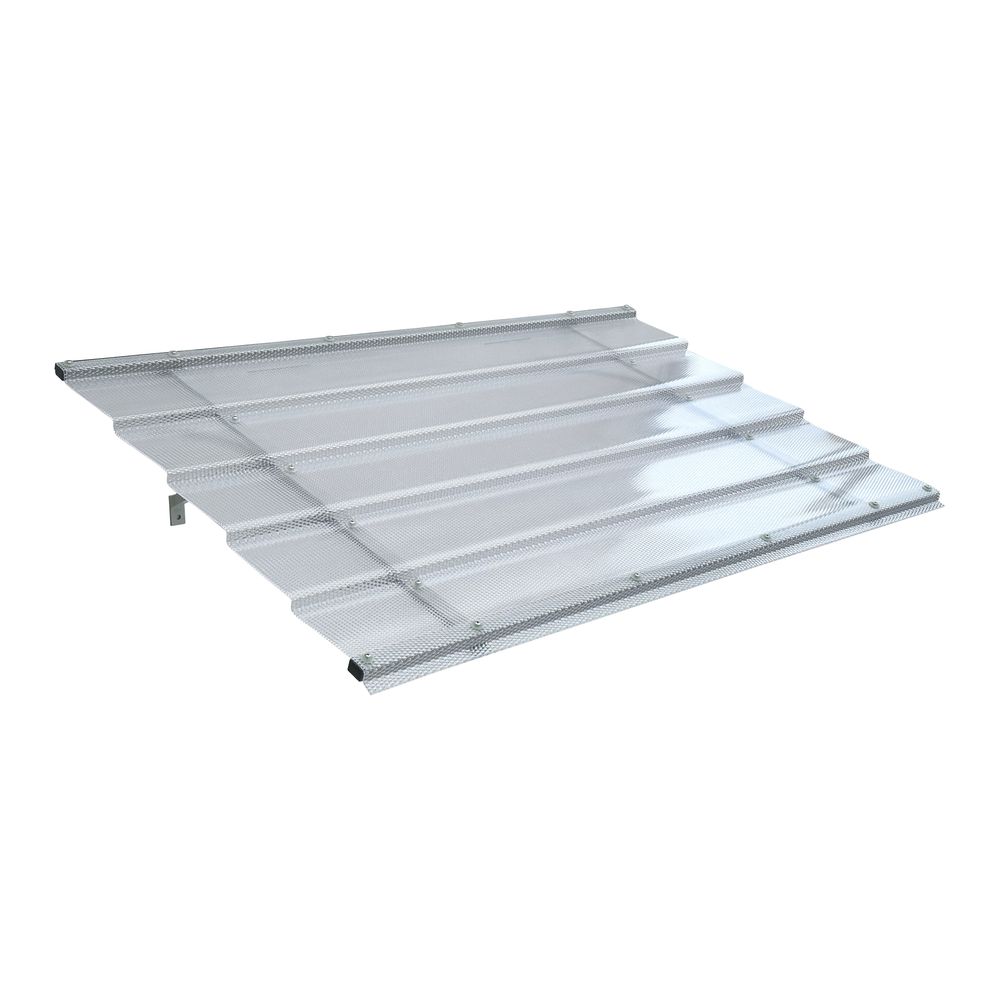 Auvent de porte aluminium diamonds t-150 – 150 x 95,4 cm, cadre gris clair ral 7035, toit transparent