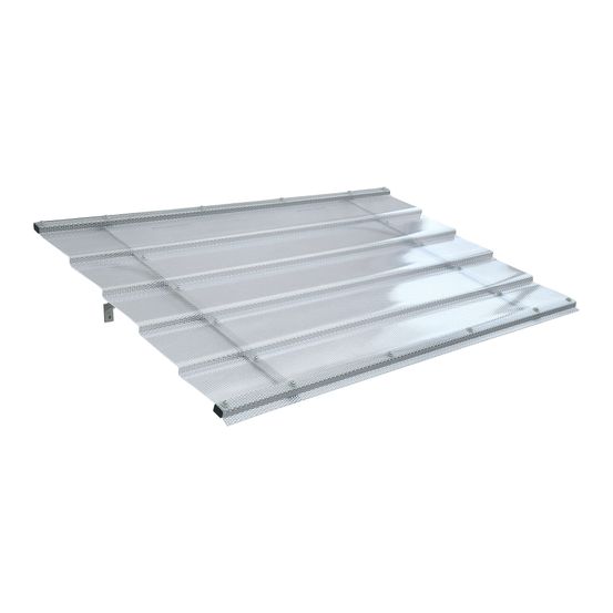 Auvent de porte aluminium diamonds t-150 – 150 x 95,4 cm, cadre gris clair ral 7035, toit transparent