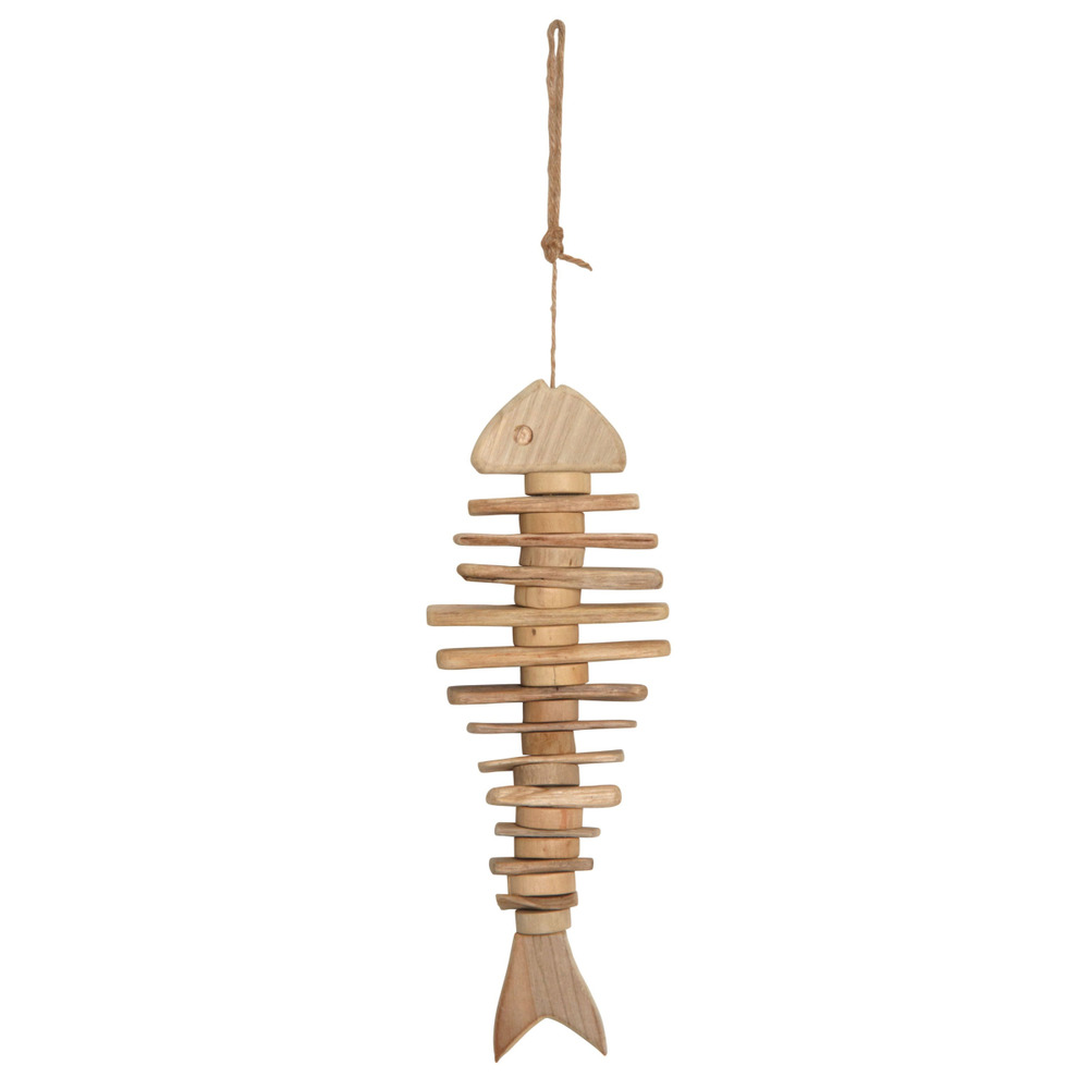 Poisson en bois flotté suspendu – déco murale naturelle et modulable