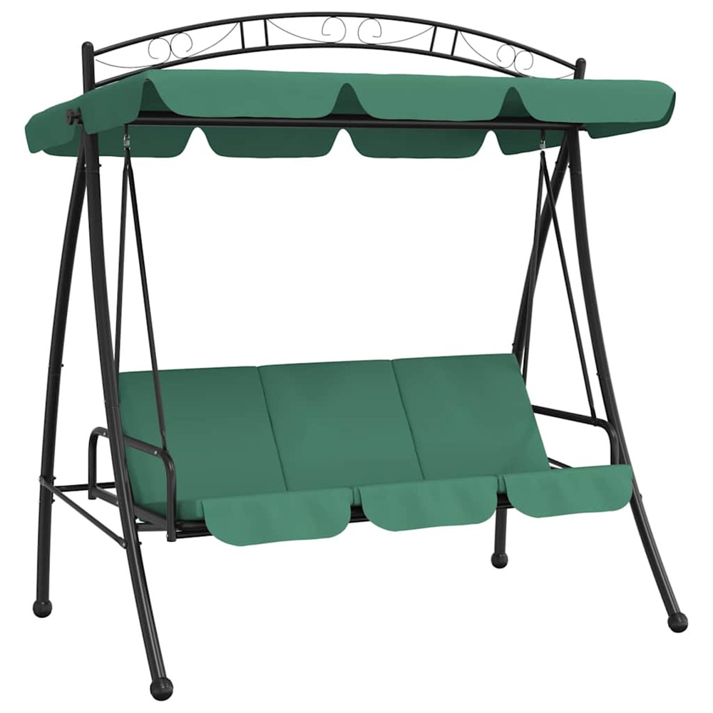 Balancelle de jardin avec auvent vert 198 cm tissu et acier