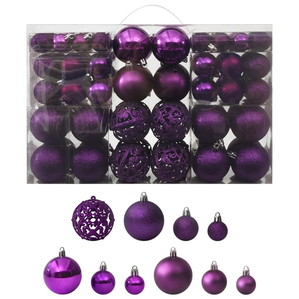 Ensemble de boules de noël 100 pcs violet