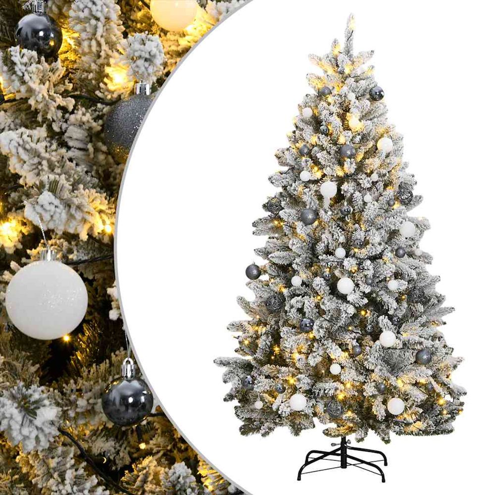 Sapin de noël artificiel articulé 300 led et boules 180 cm