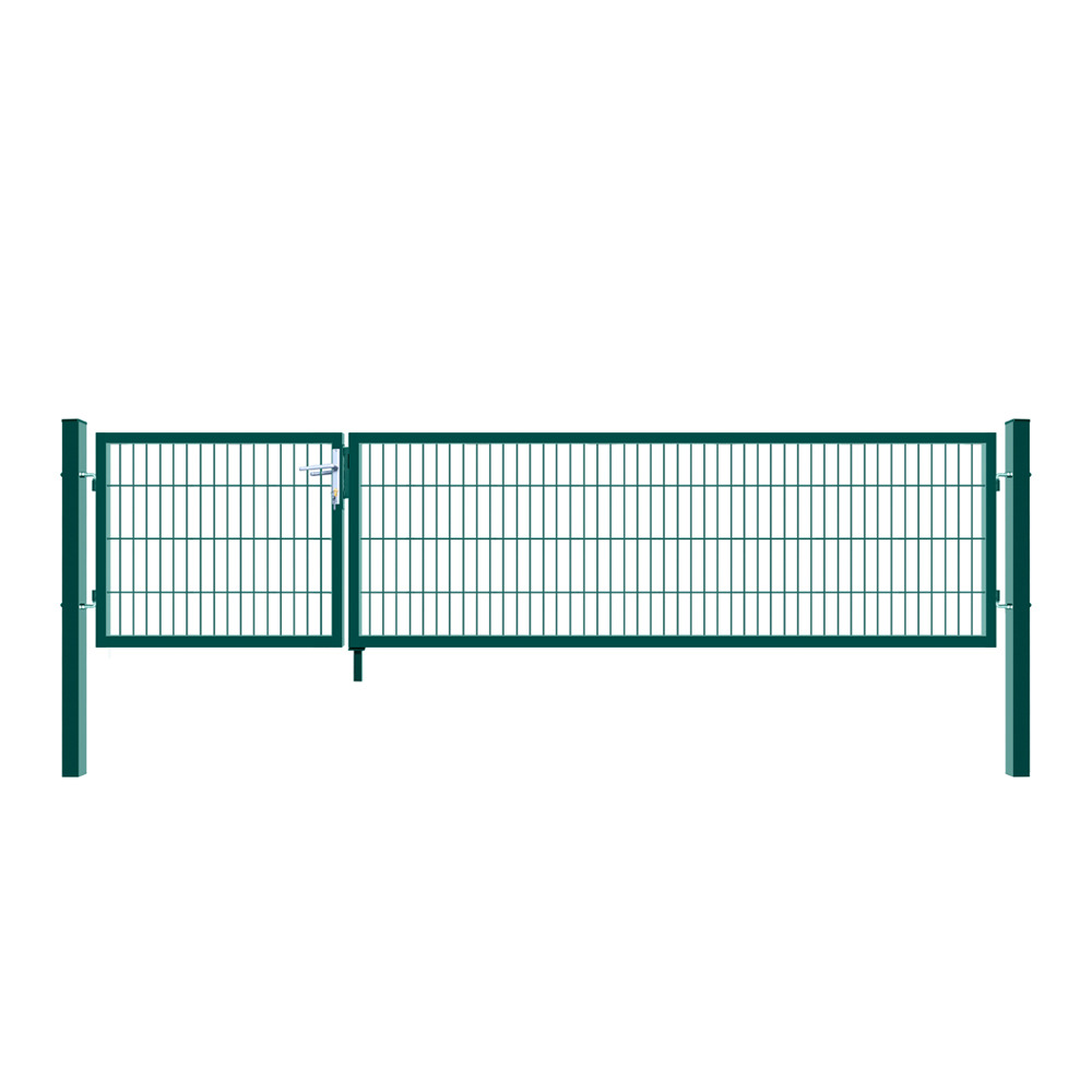 Home deluxe - portail de jardin à double battant aditus - vert, 100 x 350 cm - avec poignée, serrure, clés et verrouillage au sol i