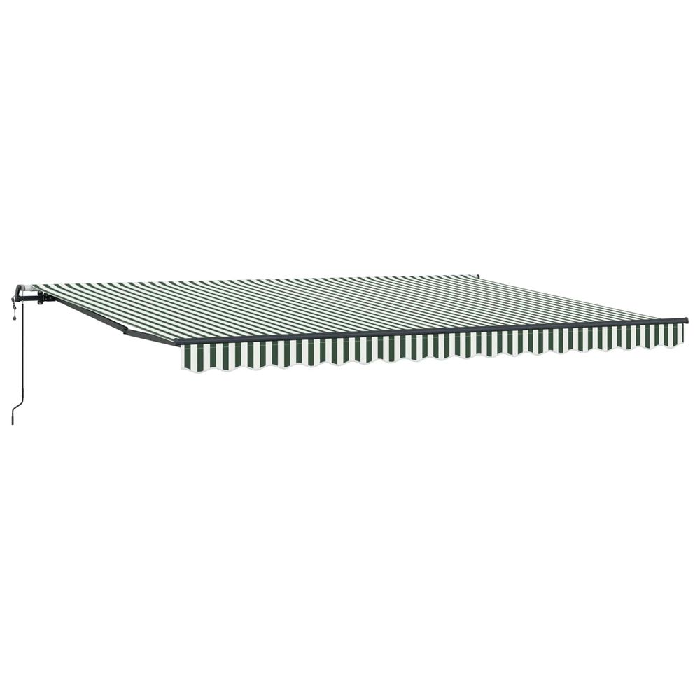 Auvent rétractable vert et blanc 450 × 350 cm