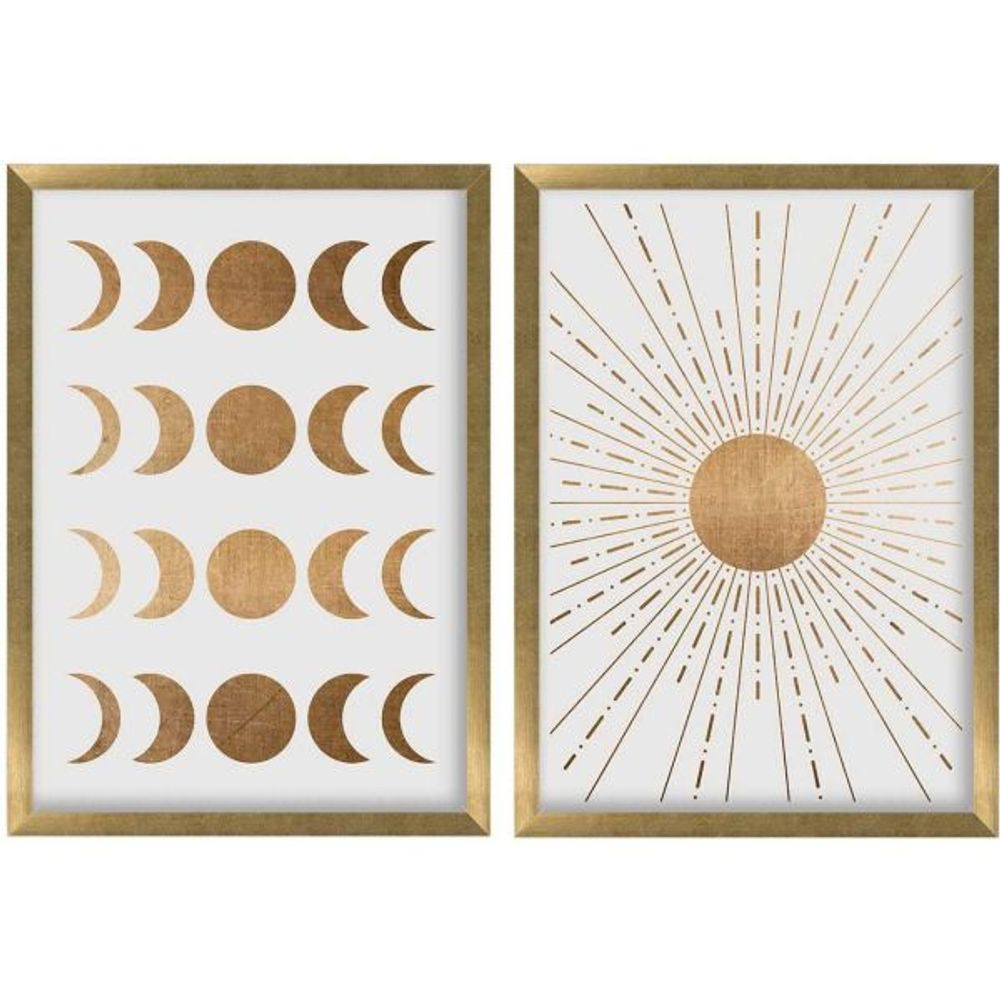 Ensemble de 2 tableaux décoratifs planètes noires