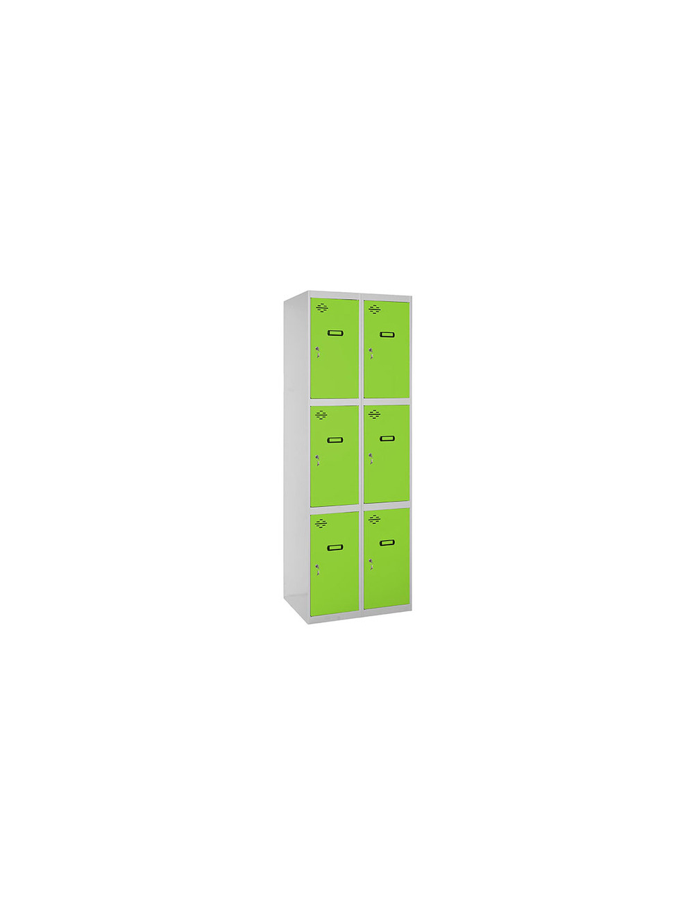 Casier-armoire simonlocker desm. 3 portes 2/6 400 (800) gr/ve gris/vert 1800x800x500 - simonrack