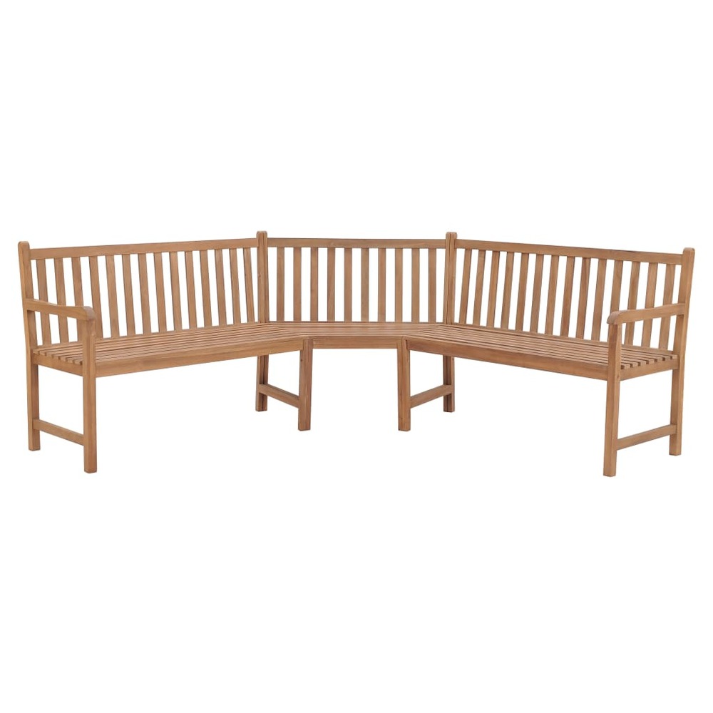 Banc de jardin meuble de patio d'extérieur terrasse d'angle de jardin 185 x 185 x 90 cm bois de teck solide