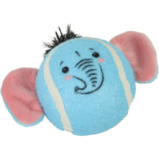 Balle de tennis ø 8 cm en forme d'animaux tête éléphantpour chien