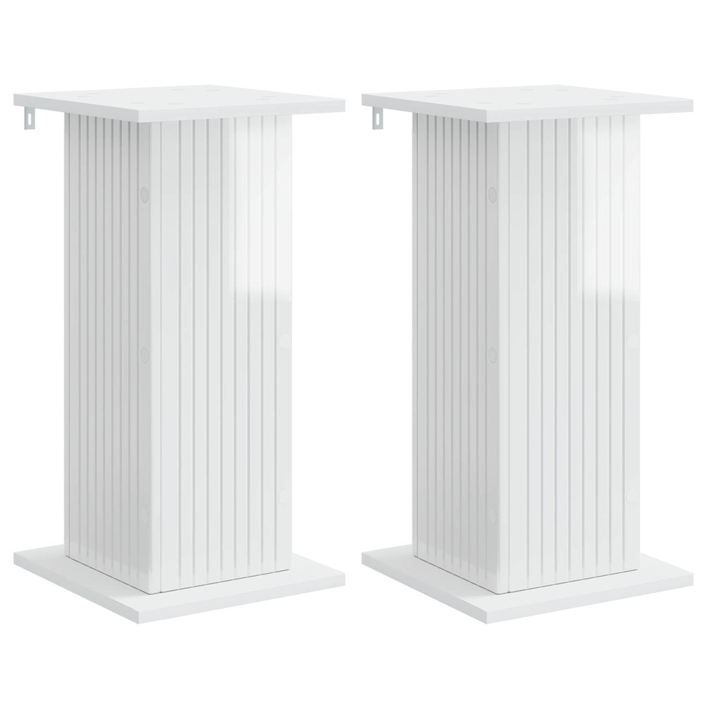 Support de plante 2 pcs blanc brillant 30,5 x 30 x 60,5 cm
