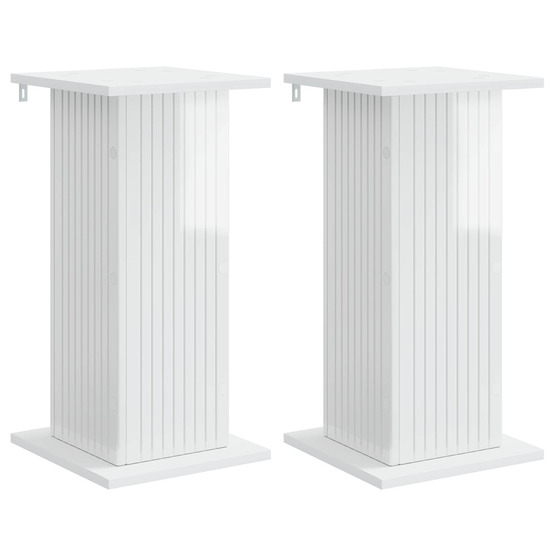 Support de plante 2 pcs blanc brillant 30,5 x 30 x 60,5 cm