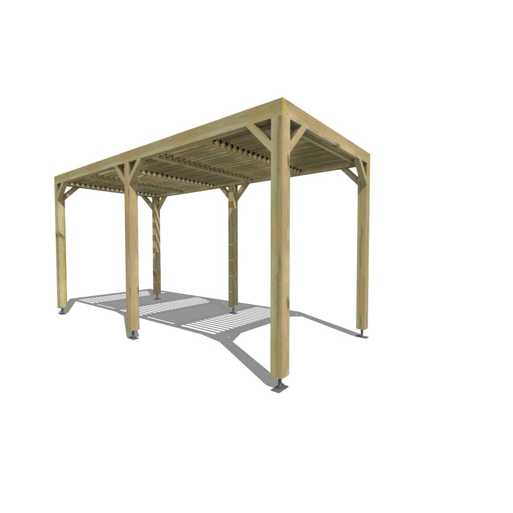 Pergola bois • 2m x 5m • indépendante • sens largeur • lames orientables bioclimatiques incluses • livraison comprise