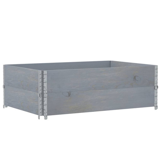 Colliers de palette 2 pcs gris 120x80 cm bois de pin solide