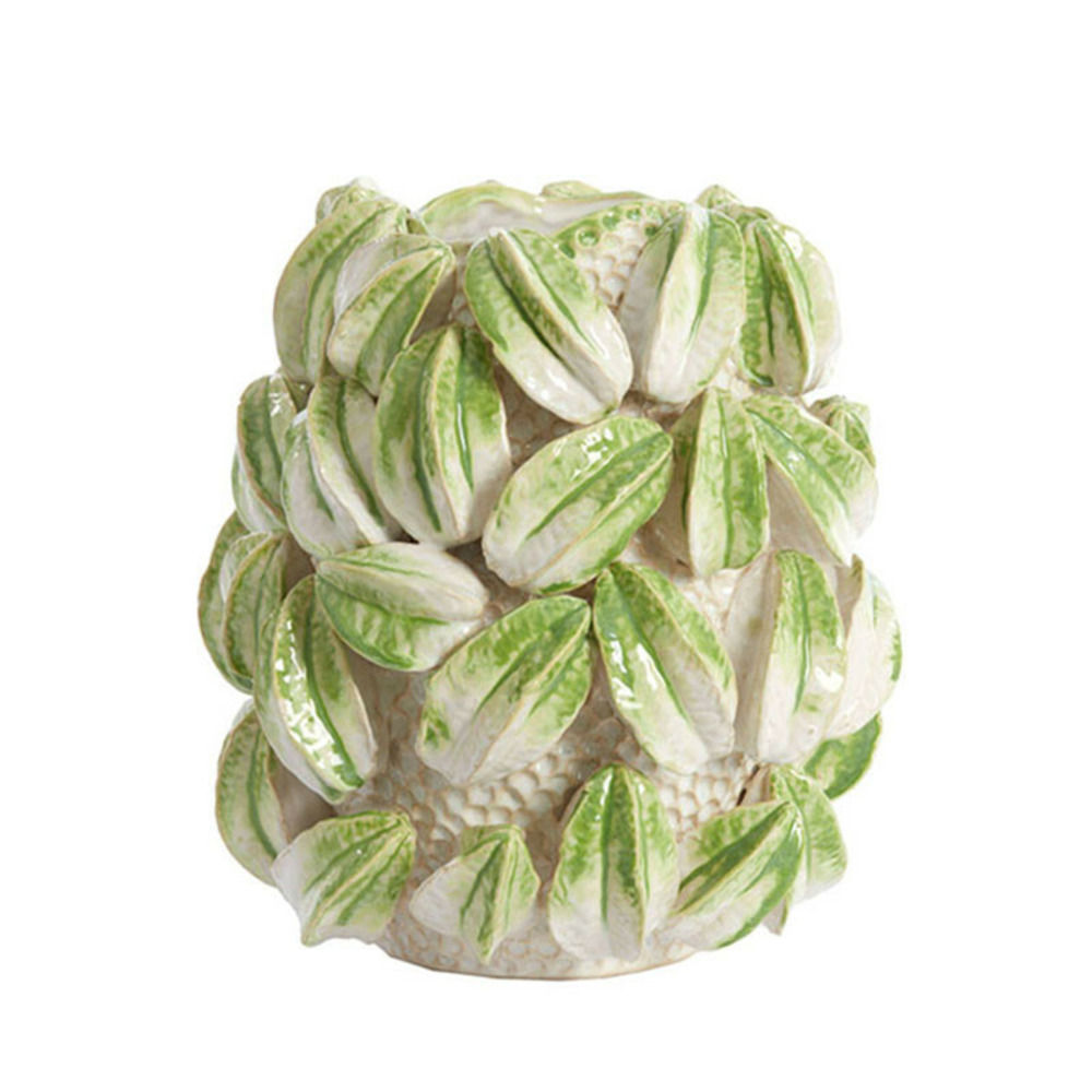 Vase carambola céramique beige 37x32x32cm