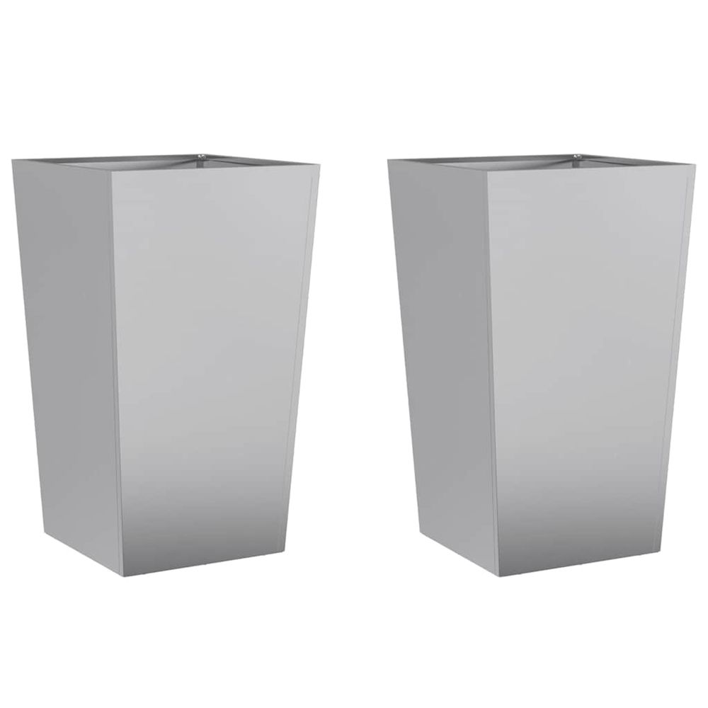 Jardinière d'extérieurs 2 pcs 45x45x75 cm acier galvanisé