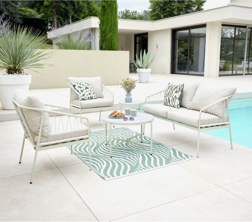 Salon de jardin en acier - 4 places - antibes