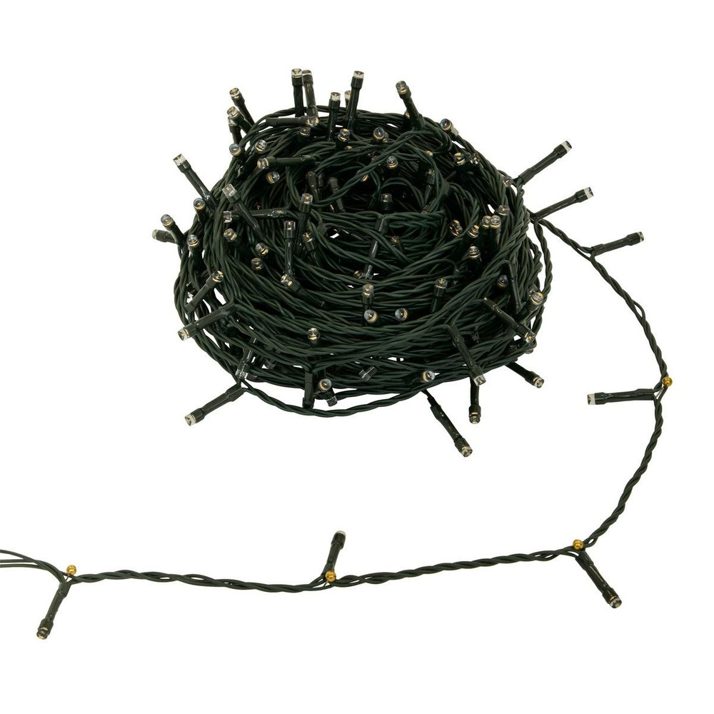 Guirlande lumineuse 200 led 20m avec minuteur extérieur ambre fil transparent