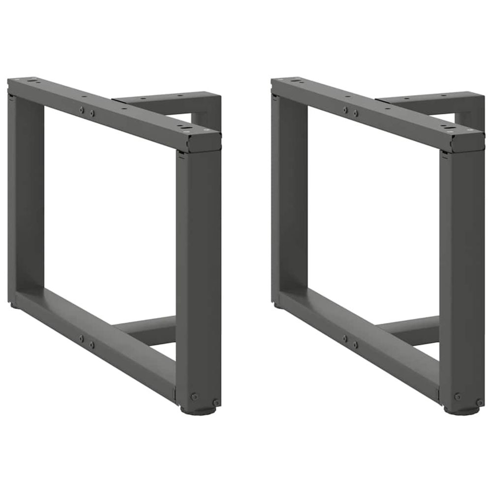Pieds de table basse en t, 2 pièces, anthracite, 60 x 25 x (42-43) cm, acier