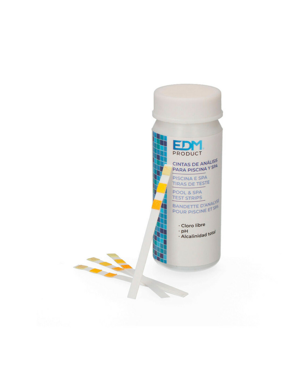 Bandes réactives test chlore - ph - alcalinité 50unit. Edm