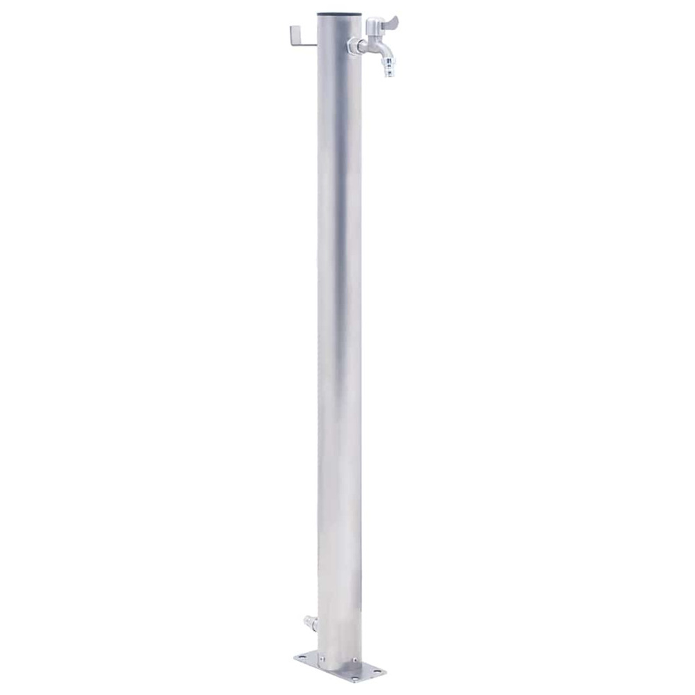 Colonne à eau de jardin 100 cm acier inoxydable rond