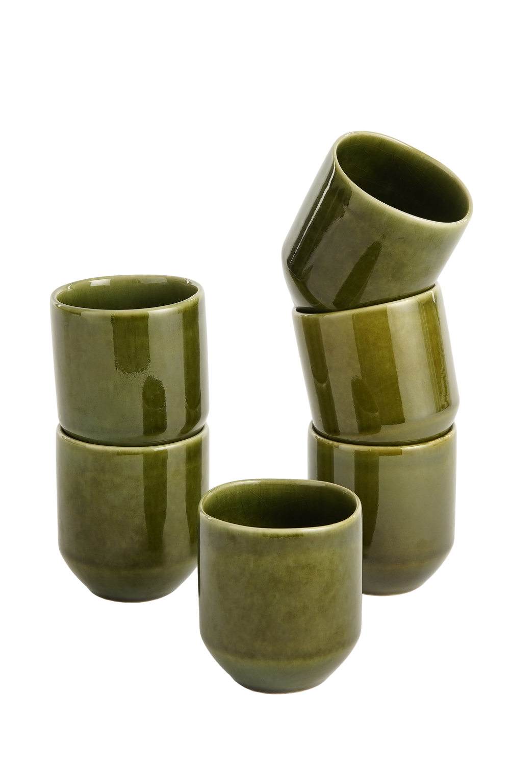 Mica decorations - lot de 6 tasse en céramique vert 316ml