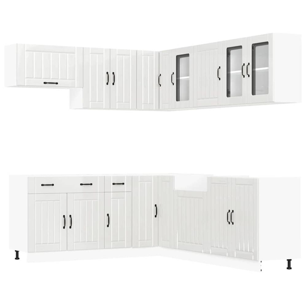 Ensemble d'armoires de cuisine 11 pcs lucca bois d'ingénierie