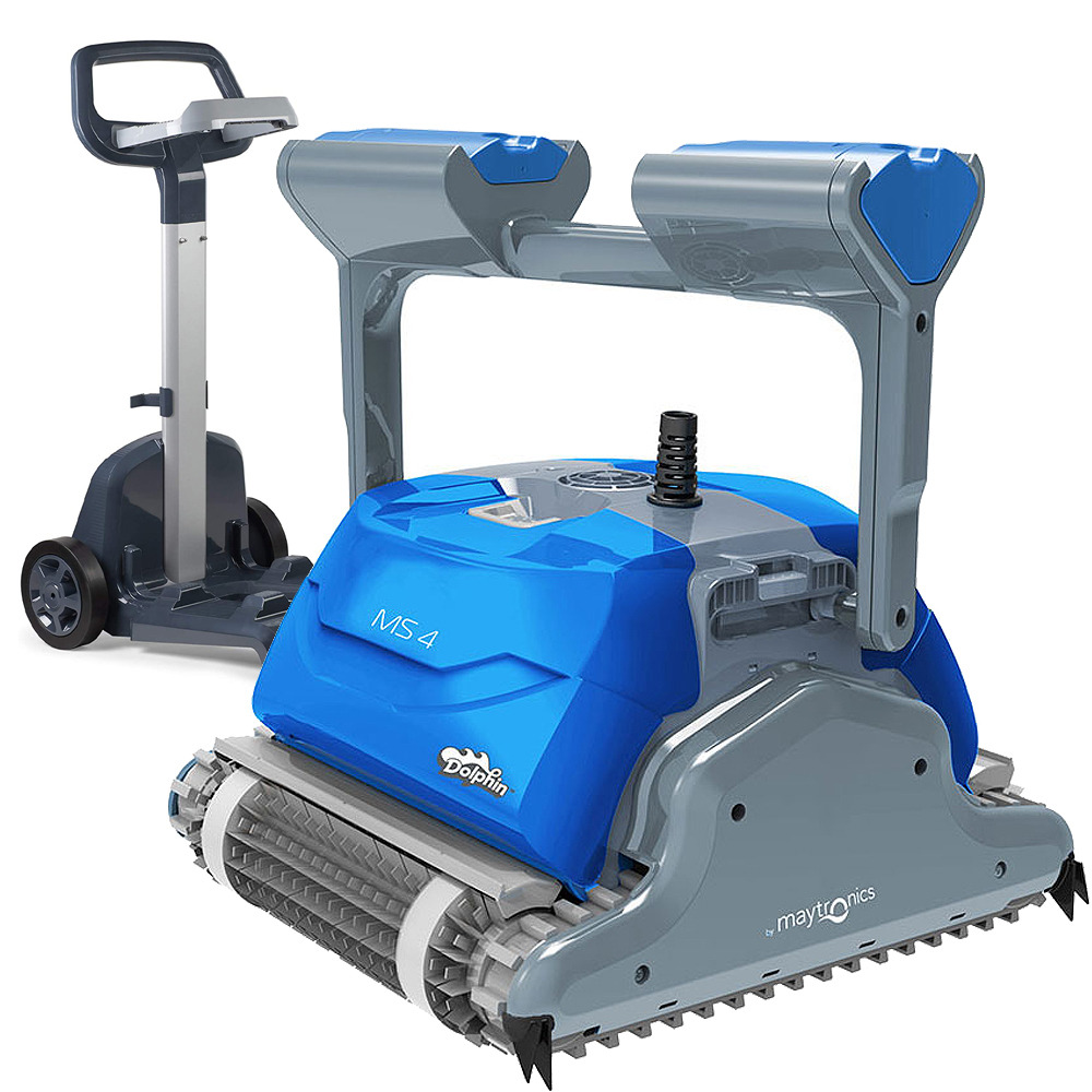 Robot electrique de piscine fond, parois et ligne d'eau avec chariot - ms4