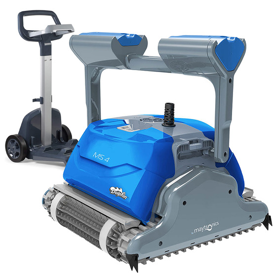 Robot electrique de piscine fond, parois et ligne d'eau avec chariot - ms4