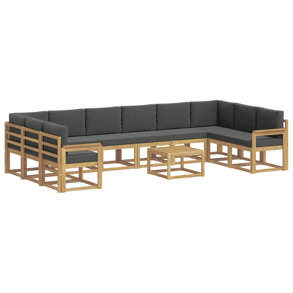 Ensemble de canapés d'extérieur 11 pcs blanc et anthracite