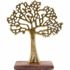 Arbre décoratif en aluminium doré et bois de manguier arbre de vie taille 1
