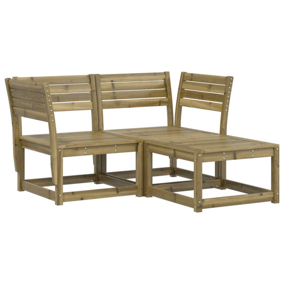 Salon de jardin 3 pcs bois de pin imprégné