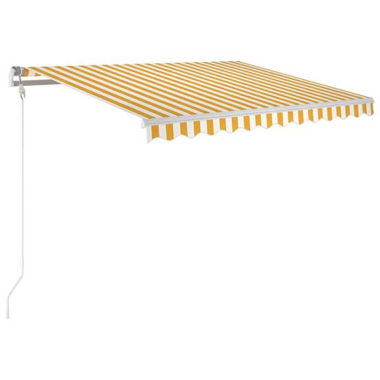 Auvent automatique capteur de vent/led 350x250cm jaune et blanc
