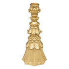 Bougeoir chandelier baroque doré d 9.5 x h 22.7 cm