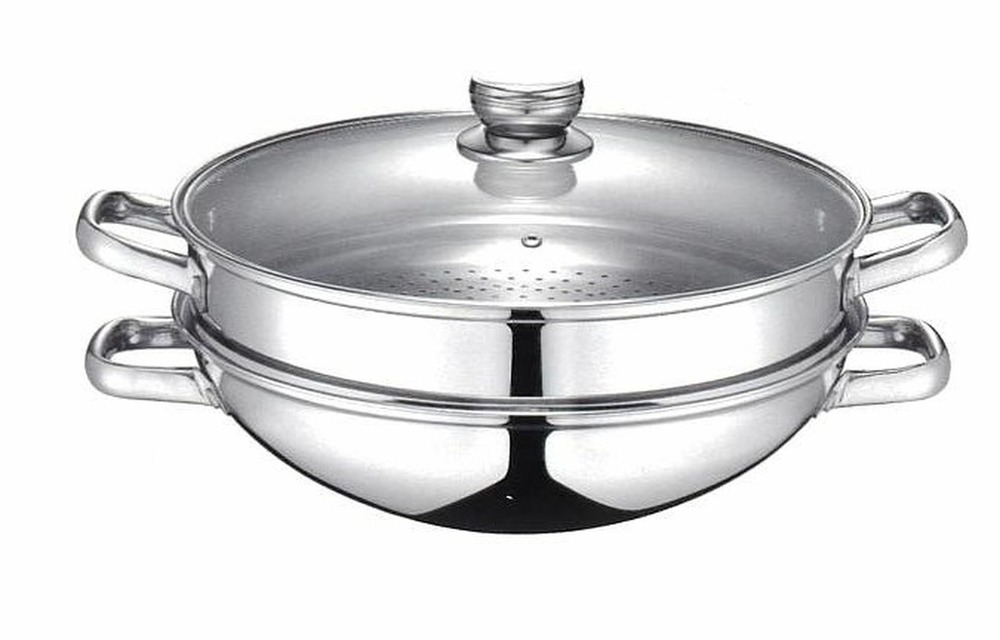 Wok & wok vapeur - 2 en 1 - inox - ø32cm - baumalu