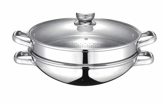 Wok & wok vapeur - 2 en 1 - inox - ø32cm - baumalu