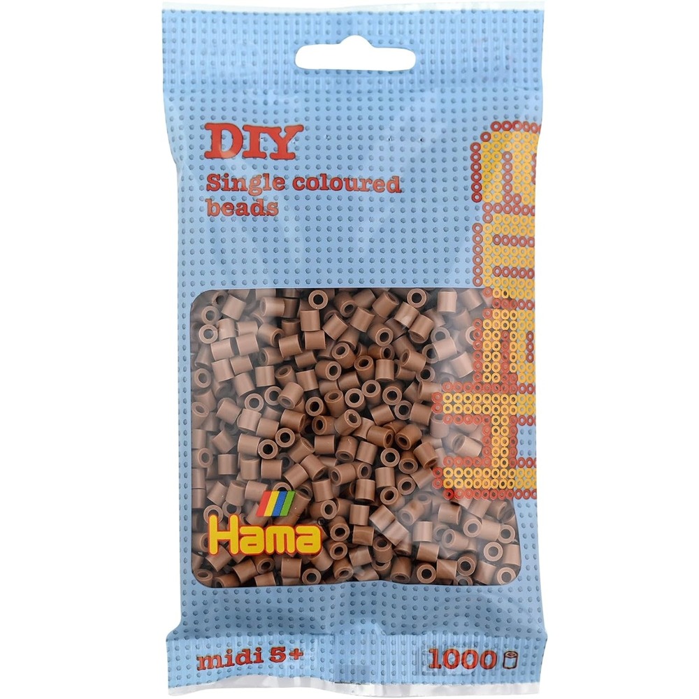 Sachet 1000 perles plastique midi marron glacé