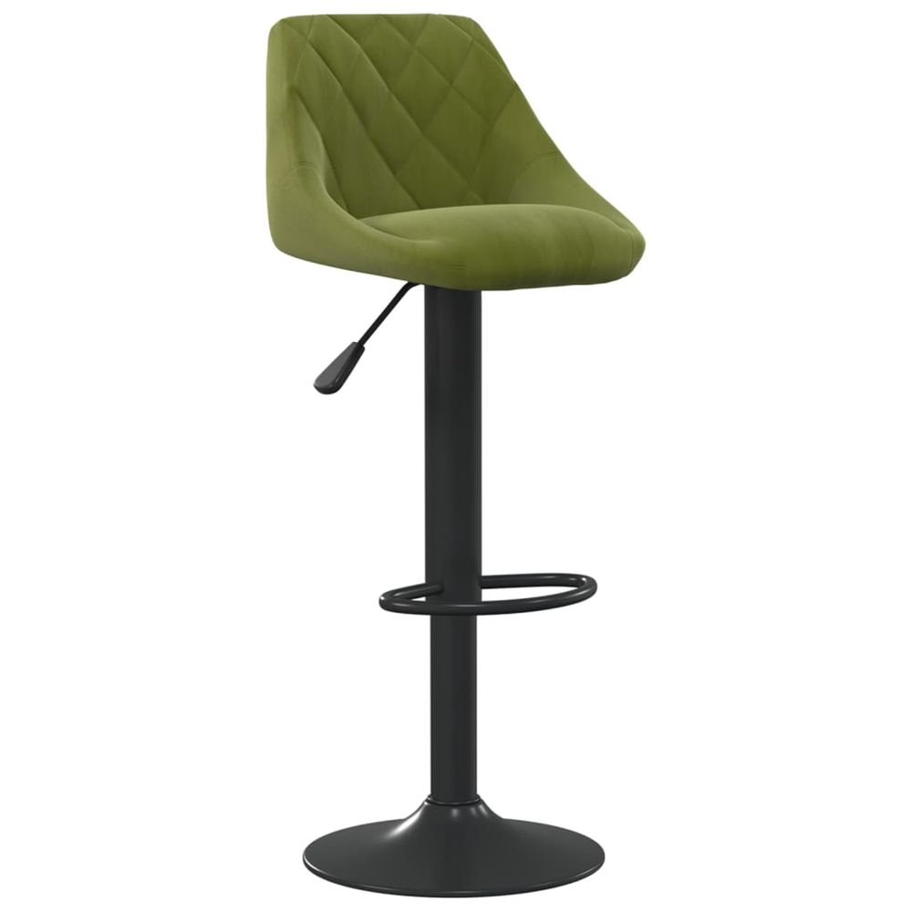 Tabouret de bar vert clair velours