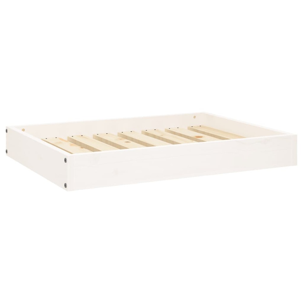 Lit pour chien blanc 71,5x54x9 cm bois de pin solide