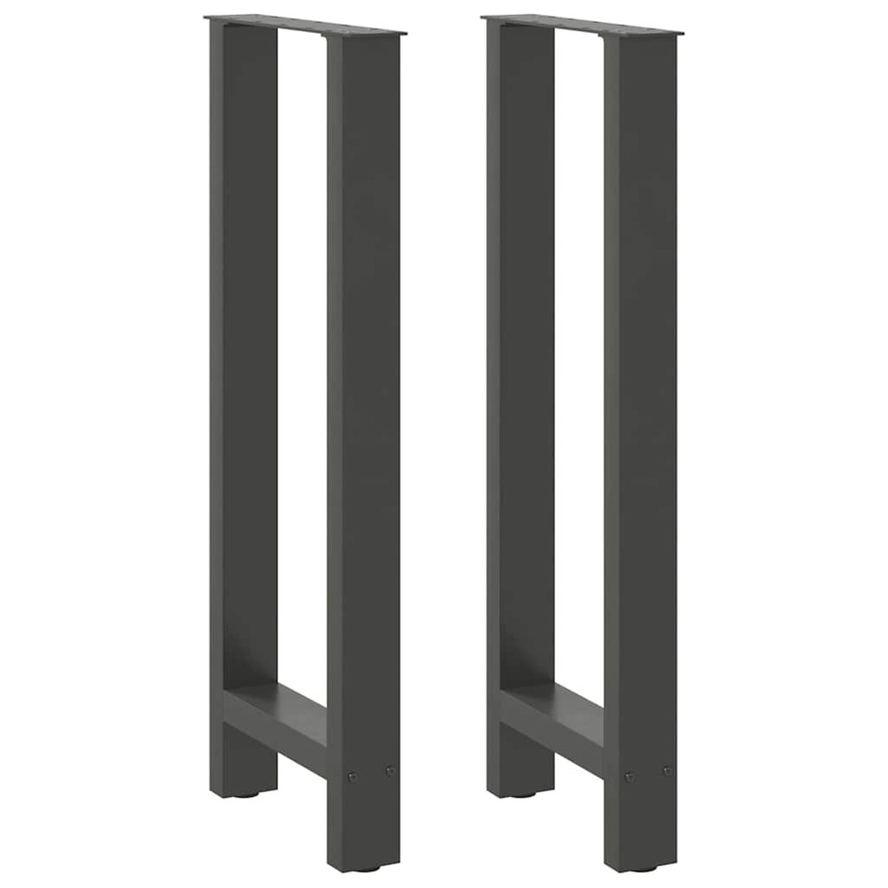Pieds de table de bar anthracite 2 pièces 40 x (100-101) cm acier