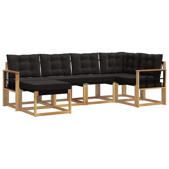 Ensemble de canapés d'extérieur 6 pc blanc et noir