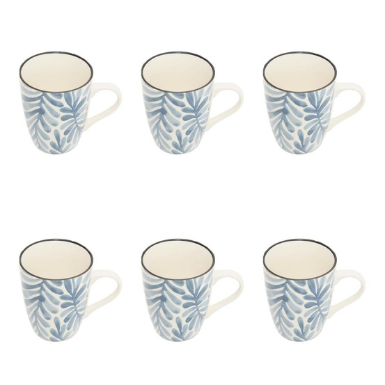 Lot de 6 mugs en porcelaine