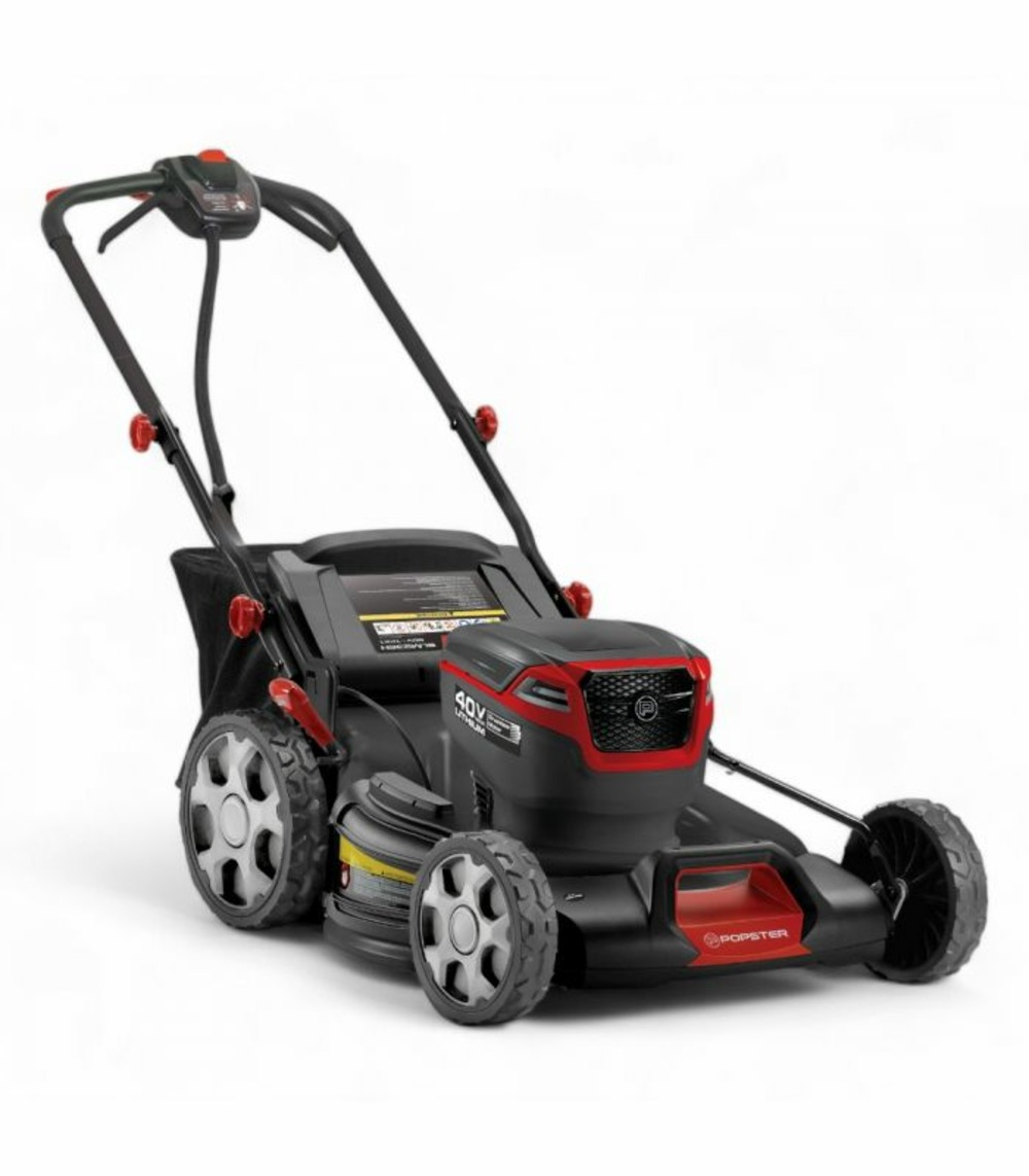 Tondeuse à gazon électrique tractée, lame 50 cm, 41 minutes d'autonomie - popster blm236h-s21 pack