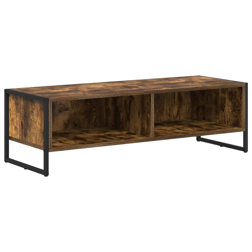 Meuble tv 100 x 36,5 x 30,5 cm chêne fumé bois d'ingénierie