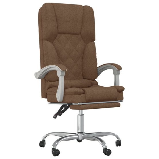 Fauteuil de massage inclinable de bureau marron tissu