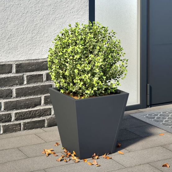 Jardinière carrée acier jardin terrasse 30cm anthracite