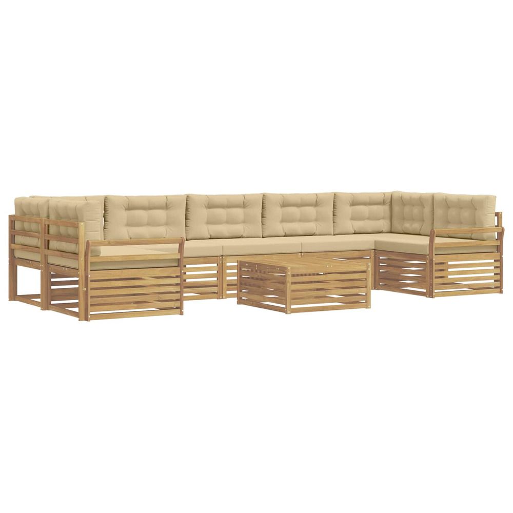Ensemble de canapés d'extérieur 8 pc blanc et beige