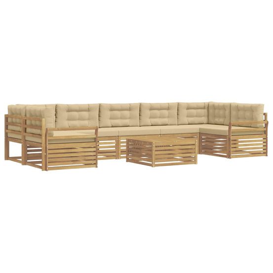 Ensemble de canapés d'extérieur 8 pc blanc et beige