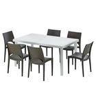 Ensemble 6 chaises et 1 table 150x90cm jardin café terrasse robuchon